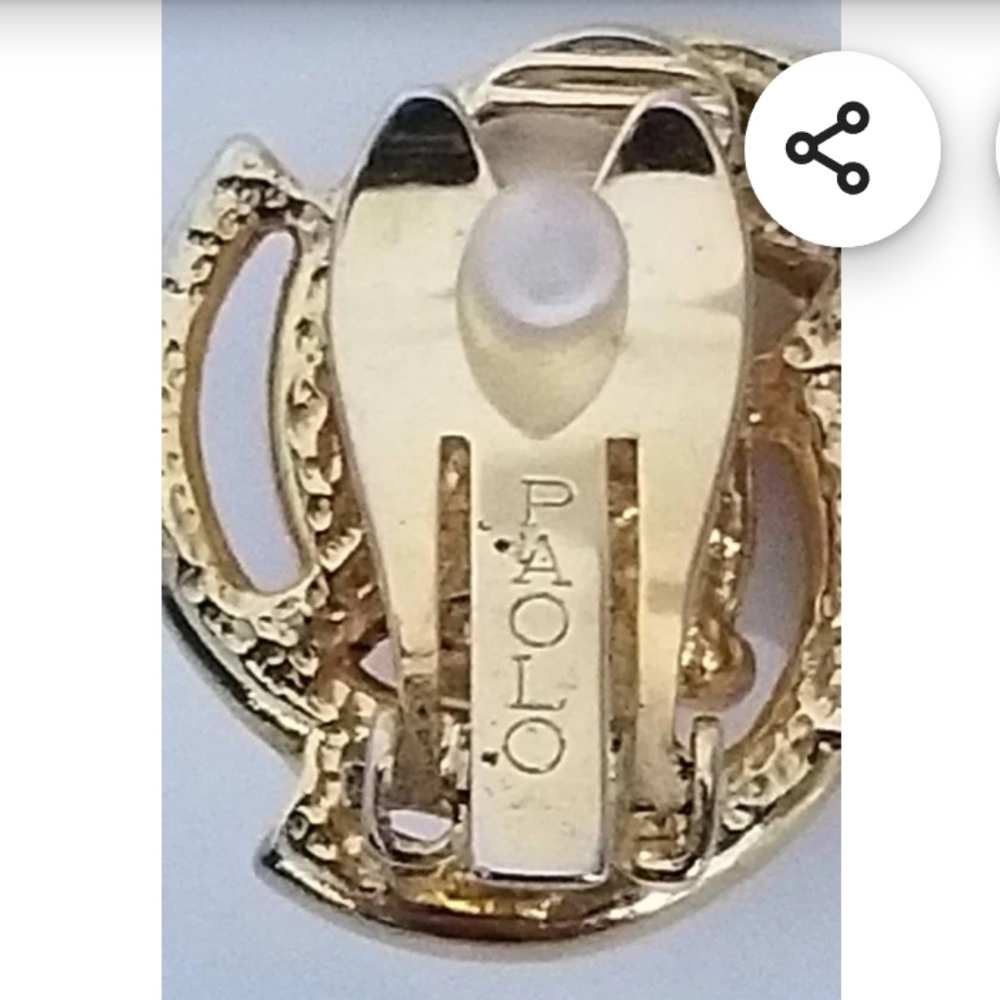 EUC Vintage 80s PAOLO (Gucci) gold tone spiral clip-on earrings - Picture 4 of 6